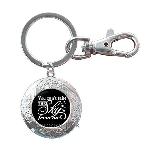 Inspired Jewelry Quote Locket Keychain You Can't Take The Sky from Me Locket Keychain Glass Dome Key Ring Locket Keychain Gift fans-MT184 -W1-