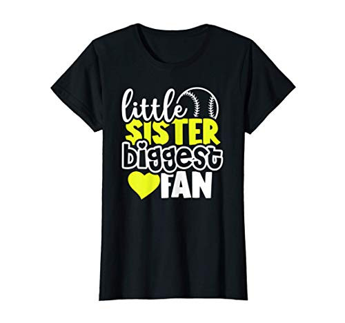 Softball Little Sister Biggest Fan Shirts Teen Girls T-Shirt