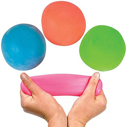 ArtCreativity Stretchy Stress Balls for Kids, Pack of 4, Stress Relief Fidget Sensory Toys for Autistic Children, Anxiety, and ADHD, Spongy Squeeze Toys Party Favors, Goodie Bag Fillers