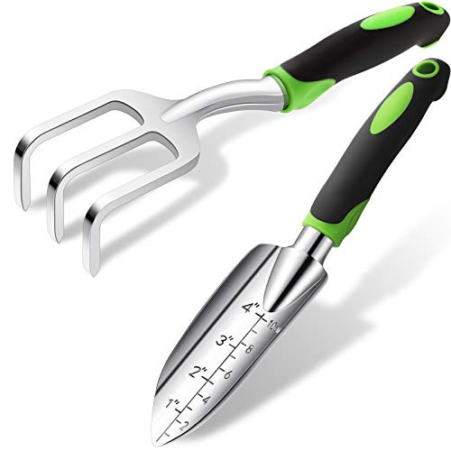 Gardening Tools Set, Garden Transplant Trowel Garden Hand Shovel Hand Cultivator Mini Rake Aluminum Alloy Planting Tools with Rubber Handle for Gardening, Cultivating, Gardening, Planting Supplies Gardening Tools Set, Garden Transplant Trowel Garden Hand Shovel Hand Cultivator Mini Rake Aluminum Alloy Planting Tools with Rubber Handle for Gardening, Cultivating, Gardening, Planting Supplies