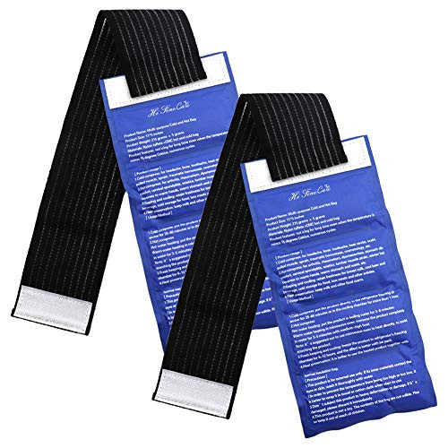 Ice Pack for Injuries, Cold Pack Reusable,Pain Relief, Ice Pad Hot Warm Cold Therapy Compress to Back,Shoulder,Knee,Hip,Neck,Ankle,Elbow,Wrist,Bruises,Swelling,Surgery-2 Pack- -icepackstrap-2 Pack-