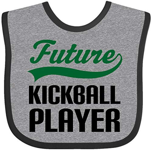 Inktastic Future Kickball Player Baby Bib Heather and Black 14edb Inktastic Future Kickball Player Baby Bib Heather and Black 14edb