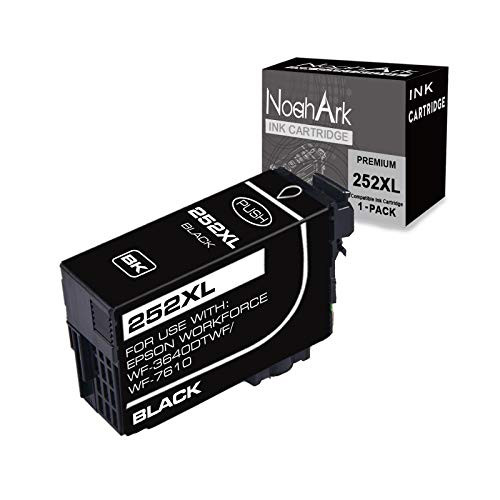 NoahArk Remanufactured Ink Cartridge Replacement for Epson 252XL T252XL 252 XL for Workforce WF-3630 WF-3640 WF-7610 WF-7620 WF-7110 WF-3620 WF-7210 WF-7710 WF-7720 Printer -1 Black-