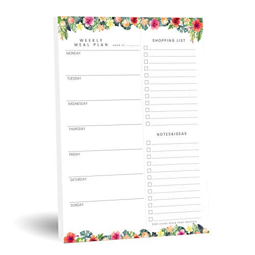 TSFPapier weekly planners Magnetic Meal Undated Planning Pad for Fridge Tear-Off Grocery Shopping List - Flower TSFPapier weekly planners Magnetic Meal Undated Planning Pad for Fridge Tear-Off Grocery Shopping List - Flower