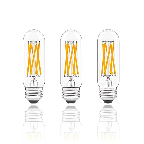 LED Tubular -Tube- T10 Corn Edison Light Bulbs E26 Base, 2700K Soft White 6W -60 Watts Equivalent- Filament Bulbs for Chandelier, Pendant Lamp, Wall Lamp Decorative, 3 of Pack, LEESANRAN Design