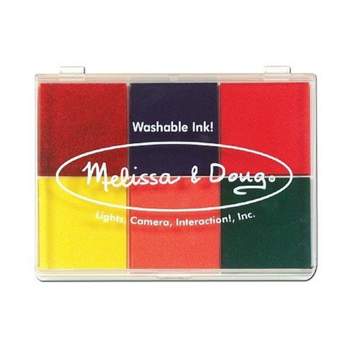 Melissa  and  Doug 6-Washable Color Stamp Pad  plus Free Scratch Art Mini-Pad Bundle -16377-