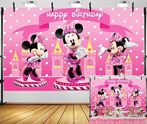 Minnie Mouse Party Supplies Photography Backdrop 5x3ft Birthday Background Princess Girls Hot Pink Castle Decoration for Kids Baby Shower Banner Photo Studio Props GM-24 Minnie Mouse Party Supplies Photography Backdrop 5x3ft Birthday Background Princess Girls Hot Pink Castle Decoration for Kids Baby Shower Banner Photo Studio Props GM-24