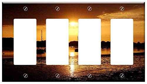 Switch Plate 4 Gang Rocker/GFCI - Sunset Harbour Landscape Water Sky Harbor Sea Switch Plate 4 Gang Rocker/GFCI - Sunset Harbour Landscape Water Sky Harbor Sea