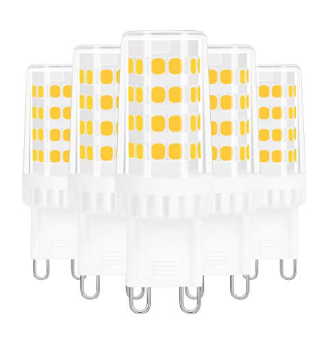G9 LED Bulbs, AMAZING POWER 5W LED G9 50W Equivalent Bi Pin G9 Halogen Bulbs for Chandelier Lighting Non-Dimmable Warm White 3000K 5-Pack