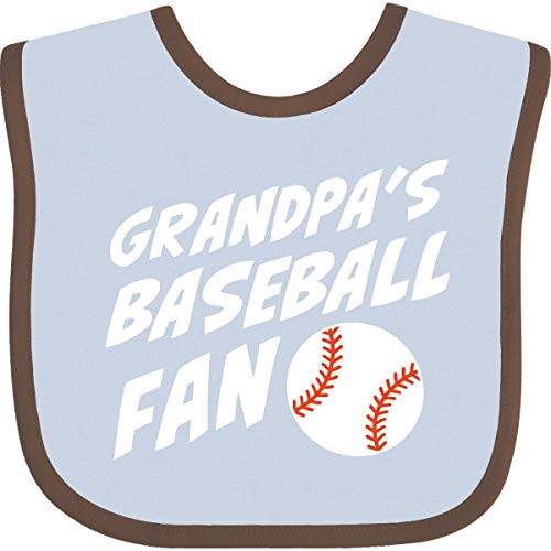 Inktastic Grandpa's Baseball Fan Baby Bib Blue and Chocolate 351de