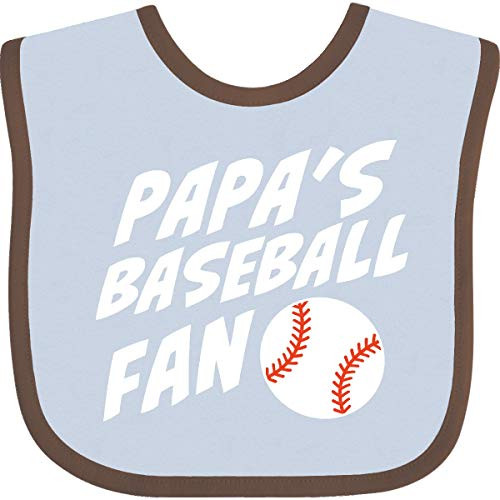 Inktastic Papa's Baseball Fan Baby Bib Blue and Chocolate 351e6