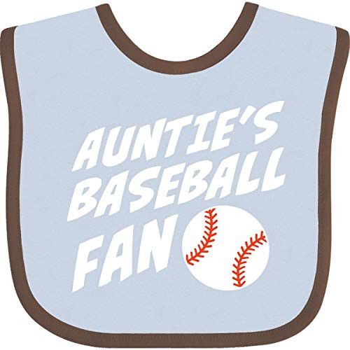 Inktastic Aunties Baseball Fan Baby Bib Blue and Chocolate 352b0