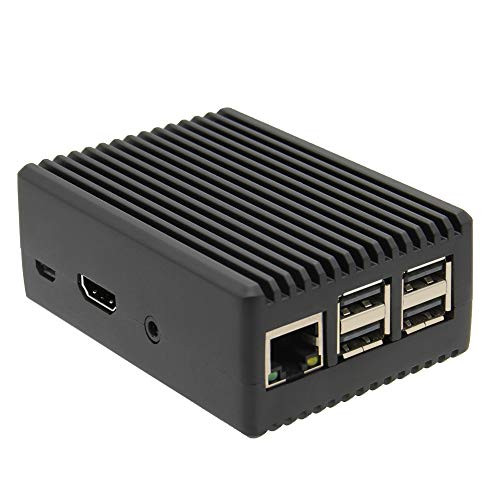 Geekworm Raspberry Pi 3 B plus Case, Raspberry Pi 3B plus/3B Aluminum Alloy Heavy Duty Passive Cooling Metal Case with Heatsink Pillar for Raspberry Pi 3 Model B plus/Raspberry Pi 3 Model B-Black -P252-