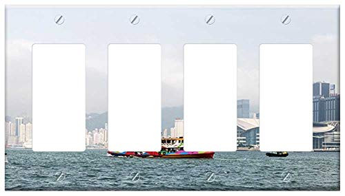 Switch Plate 4 Gang Rocker/GFCI - Hong Kong Victoria Harbour The Skyscraper City Cove