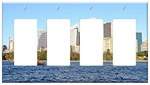 Switch Plate 4 Gang Rocker/GFCI - Sydney City Skyline Harbour Cityscape Tourism