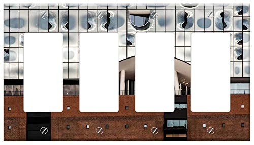 Switch Plate 4 Gang Rocker/GFCI - Hamburg Harbour City Elbe Philharmonic Hall Switch Plate 4 Gang Rocker/GFCI - Hamburg Harbour City Elbe Philharmonic Hall