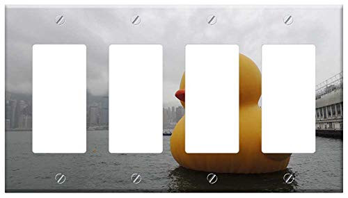 Switch Plate 4 Gang Rocker/GFCI - Hong Kong Victoria Harbour Rubber Duck Hong Kong