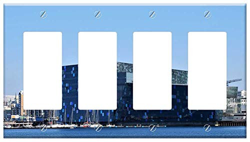 Switch Plate 4 Gang Rocker/GFCI - Harpa Reykjavik Harbour Iceland Architecture Urban
