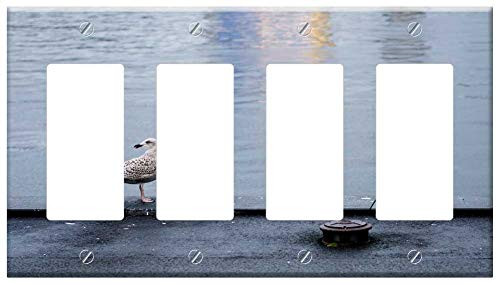 Switch Plate 4 Gang Rocker/GFCI - Harbour Seagull Bird Water Gull Ocean Harbor Switch Plate 4 Gang Rocker/GFCI - Harbour Seagull Bird Water Gull Ocean Harbor