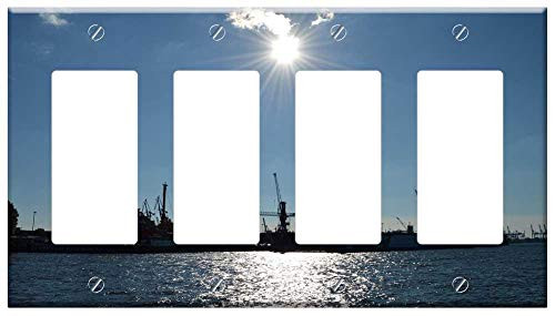 Switch Plate 4 Gang Rocker/GFCI - LandungsbrUcken Elbe Harbour Cranes Cranes Port Switch Plate 4 Gang Rocker/GFCI - LandungsbrUcken Elbe Harbour Cranes Cranes Port