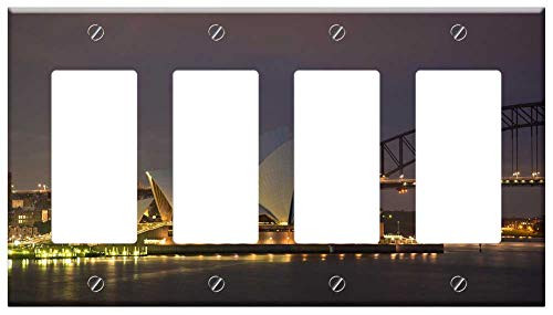 Switch Plate 4 Gang Rocker/GFCI - Sydney Opera House Harbour Bridge Sydney Australia