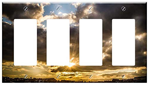 Switch Plate 4 Gang Rocker/GFCI - Harbour Seascape Sunset Last Light Sky Harbor Switch Plate 4 Gang Rocker/GFCI - Harbour Seascape Sunset Last Light Sky Harbor