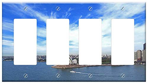Switch Plate 4 Gang Rocker/GFCI - Sydney Opera City Australia Water Harbour Tourist