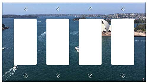 Switch Plate 4 Gang Rocker/GFCI - Sydney Harbor Opera House Bridge Australia Harbour