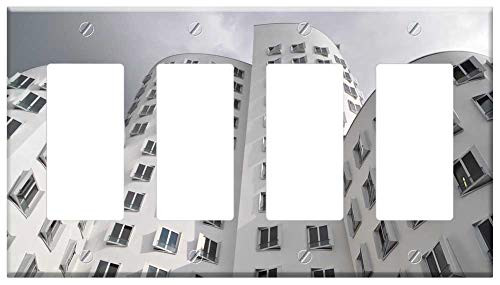 Switch Plate 4 Gang Rocker/GFCI - Gehry Buildings DUsseldorf Media Harbour 1