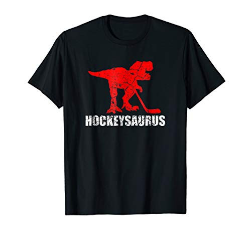 Funny Hockey Dinosaur T-Shirt Gift Hockey Fan Shirt Gift