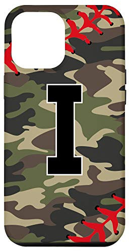iPhone 12 Pro Max Baseball Softball Letter I Initial Gift Ball Player Camo Case