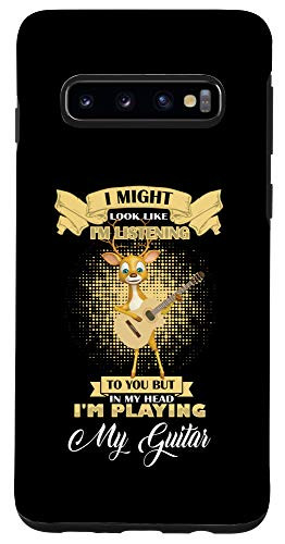 Galaxy S10 Deer Playing Acoustic Guitar Musical Fans Band Animal Lover Case