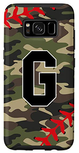 Galaxy S8 Baseball Softball Letter G Initial Gift Ball Player Camo Case