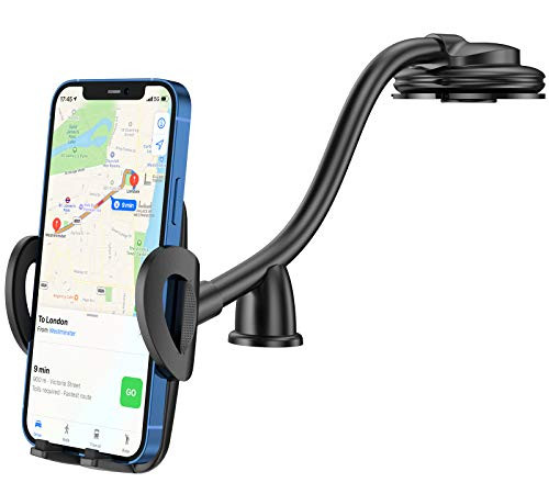 CTYBB Car Phone Holder Mount, Long Arm Dashboard Windshield Phone Holder for Car, with Strong Suction Cup and Anti-Shake Stabilizer Compatible with iPhone 12 11 Pro/11 Pro Max/XS, Galaxy S10/S10e