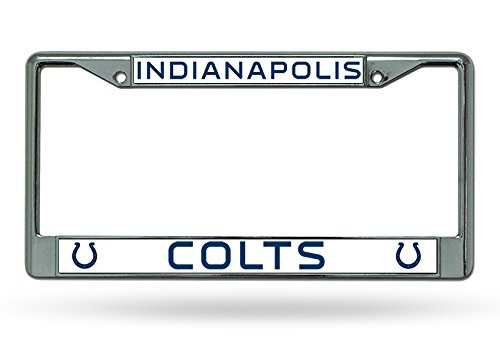 Rico Industries NFL Indianapolis Colts Standard Chrome License Plate Frame , 6 x 12.25-inches