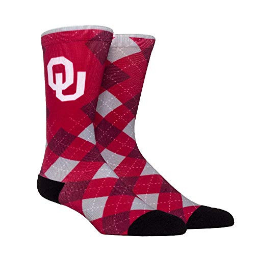 NCAA Super Premium College Fan Socks -L/XL, Oklahoma Sooners - Argyle- NCAA Super Premium College Fan Socks -L/XL, Oklahoma Sooners - Argyle-