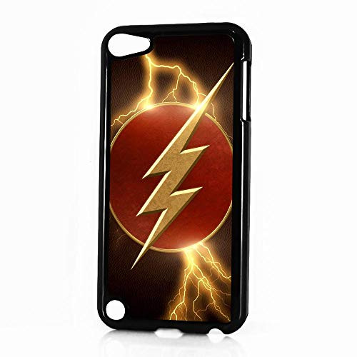 (for iPod Touch 6 / iTouch 6) Black Frame Back Case Cover - HOT11585 Superhero Flash 11585