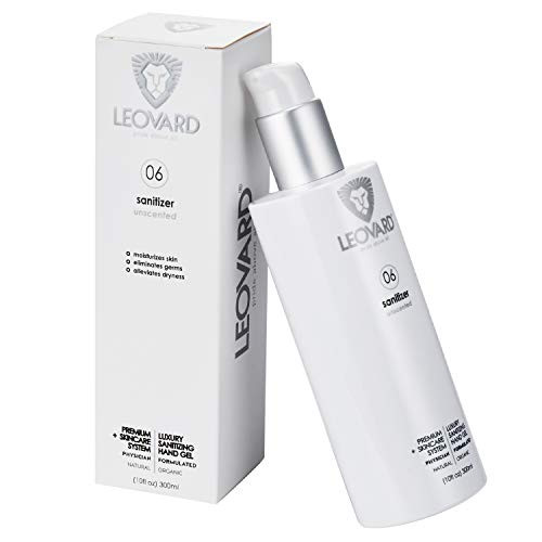 Hand Sanitizer Gel for Sensitive Skin 300ml. Luxury Hand Sanitizer with Alcohol 75 percent, Hyaluronic Acid - Unscented Antibacterial Gel with Vitamins and Minerals - Luxury Organic Sanitizing Gel - 10oz