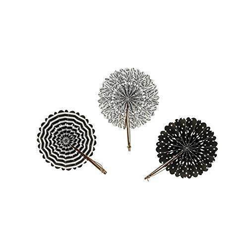 Artemio 6 Mini Paper Fans - Black and White Artemio 6 Mini Paper Fans - Black and White