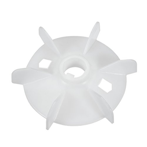 uxcell Motor Fan Blade 130mmx24mm Round Shape Bore White Engineering Plastic with 6 Vanes