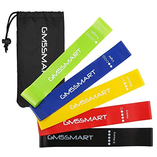 GM5SMART Resistance Bands, Exercise Bands,Exercise Loops Fitness-Physical Therapy or Workout Bands with Instruction Guide,Carry Bag,Set of 5 GM5SMART Resistance Bands, Exercise Bands,Exercise Loops Fitness-Physical Therapy or Workout Bands with Instruction Guide,Carry Bag,Set of 5