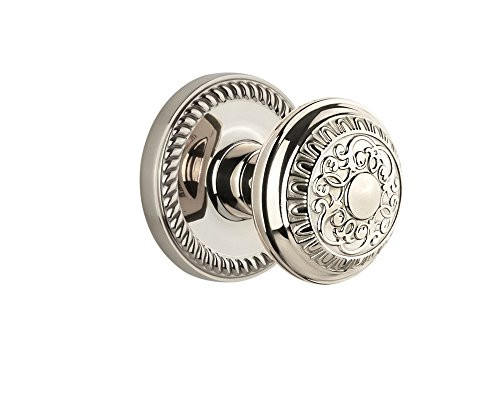 Grandeur Newport Rosette with Windsor Knob, Double Dummy, Polished Nickel