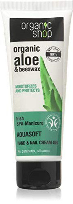 Organic Shop Hand and Nail Cream-Gel Organic Aloe and Beeswax 75ml Organic Shop Hand and Nail Cream-Gel Organic Aloe and Beeswax 75ml
