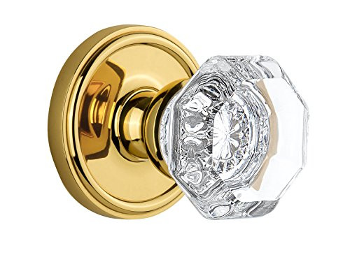 Grandeur Georgetown Rosette with Chambord Crystal Knob, Double Dummy, Lifetime Brass