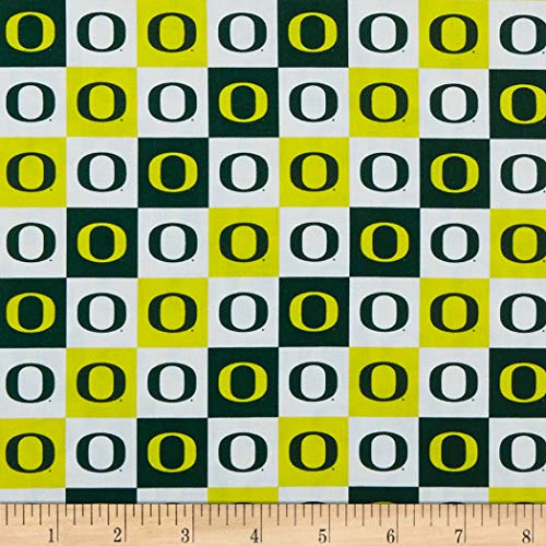 Sykel Enterprises NCAA Cotton Broadcloth Oregon Collegiate Check Fabric, Team Color, Fabric By The Yard Sykel Enterprises NCAA Cotton Broadcloth Oregon Collegiate Check Fabric, Team Color, Fabric By The Yard