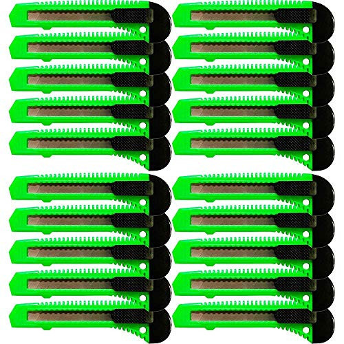 20x Bulk Utility Knife Box Cutters Snap Off Blade Neon Green