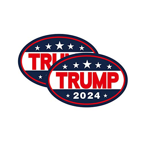 2-Pack Oval Political Campaign Bumper Sticker Decal, Donald Trump 2024 Decal-Trump Forever, Decals for Laptop Car Bumper Window Decorations,Vivid Color and UV Fade Resistant 6x4"-Don Trump-