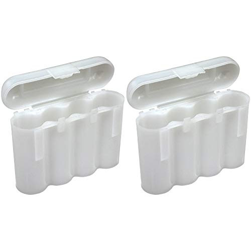 EBC Battery 2 White Plastic AA AAA Battery Holder Box Storage Case