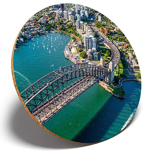 1 x Sydney Harbour Bridge - Round Coaster Kitchen Student Kids Gift -16291