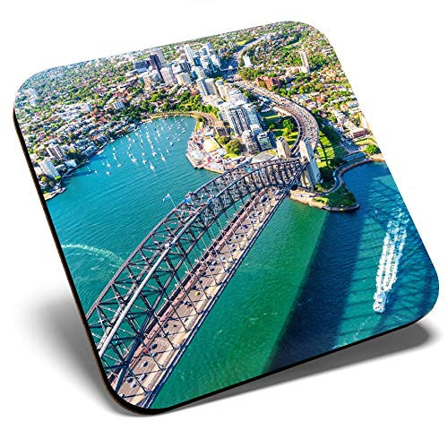 Great Single Coaster Square - Sydney Harbour Bridge Australia -Glossy Quality Coasters - Tabletop Protection for Any Table Type -16291